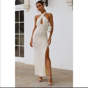 Hello Molly Fiery Soul Sequin Cream Dress